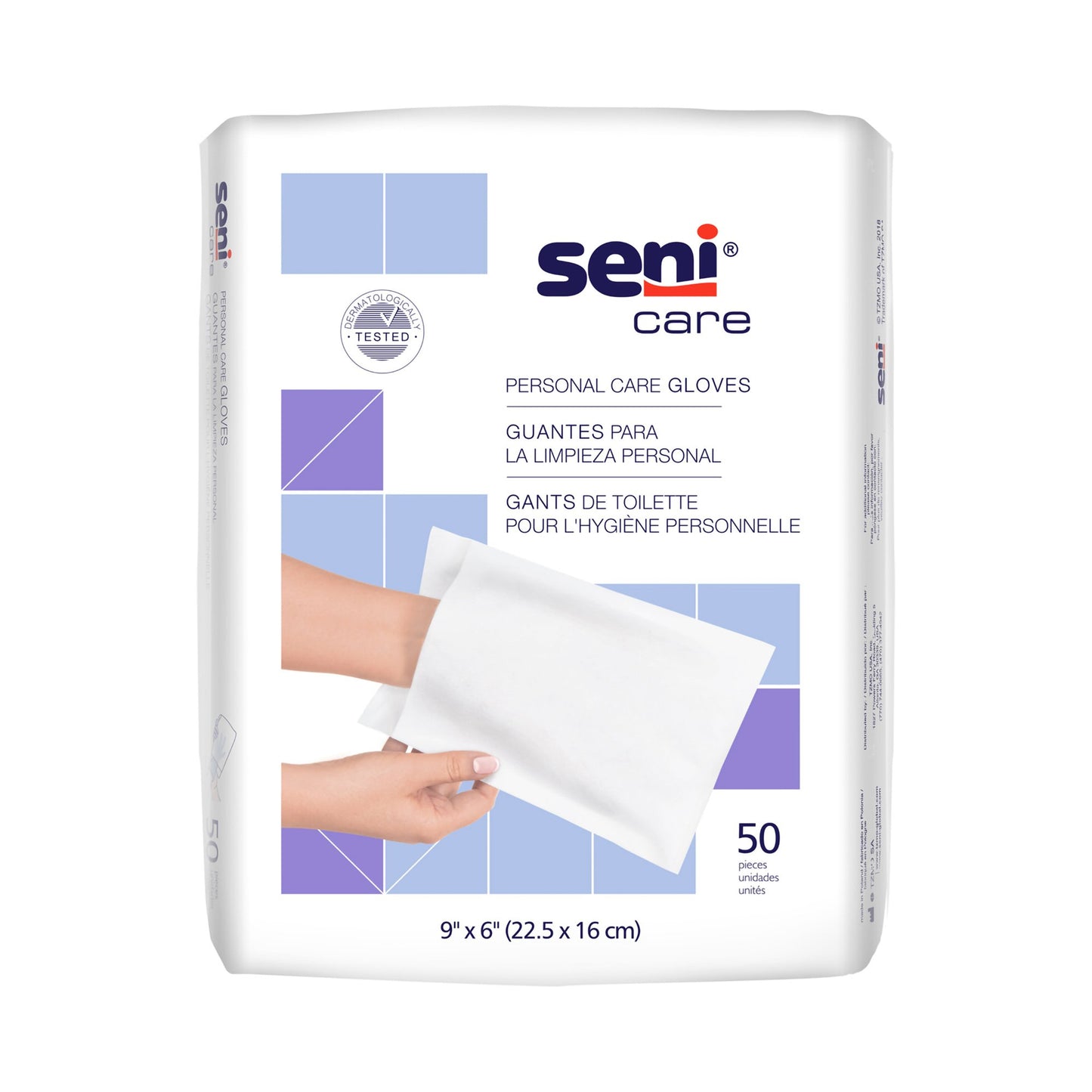 GLOVE, CLEANSING SENI CARE 9"X6" (50/PK 12 PK/CS)