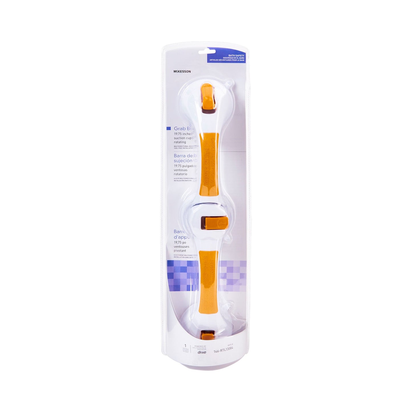 GRAB BAR, SUCTION ROTATING 19.75" (3/CS)