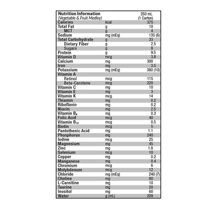 COMPLEAT PEPTIDE, 1.0 CAL PED VEG/ FRUIT MEDLEY 250ML (24/CS