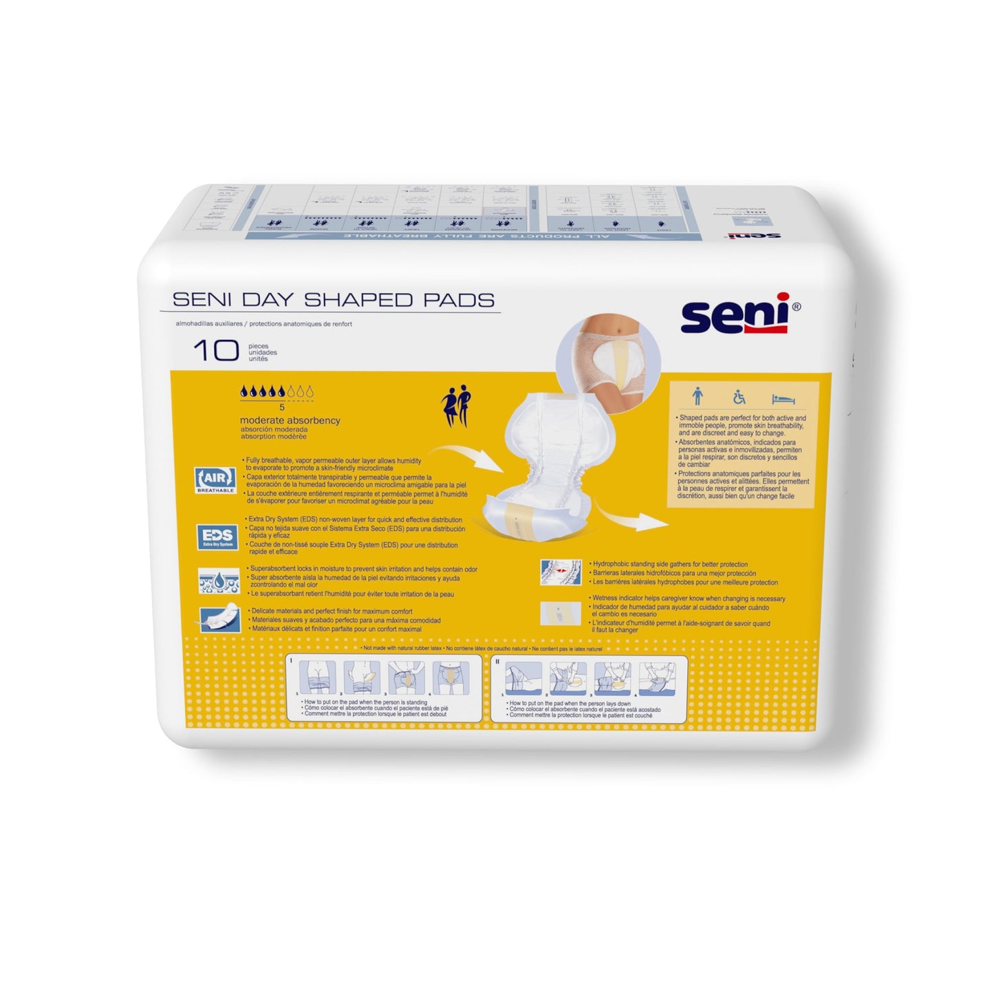 PAD, SENI SHAPED DRY (10/PK 6PK/CS)