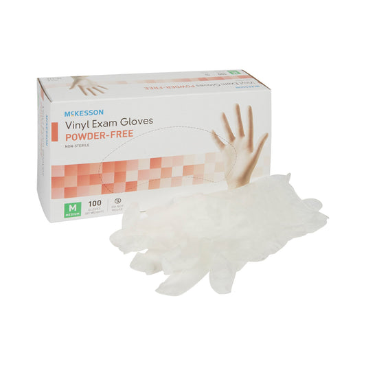 GLOVE, EXAM VNYL MED N/S (100/BX 10BX/CS)