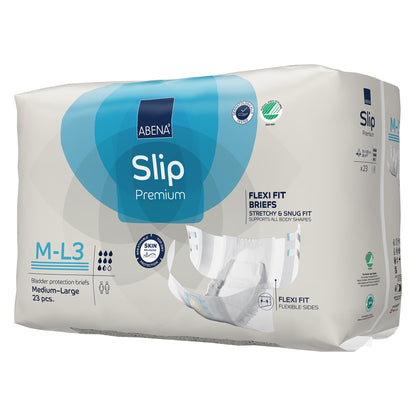 BRIEF, INCONT SLIP FLEX FIT PREM M3-L3 MED/LG (23/PK 4PK/CS)