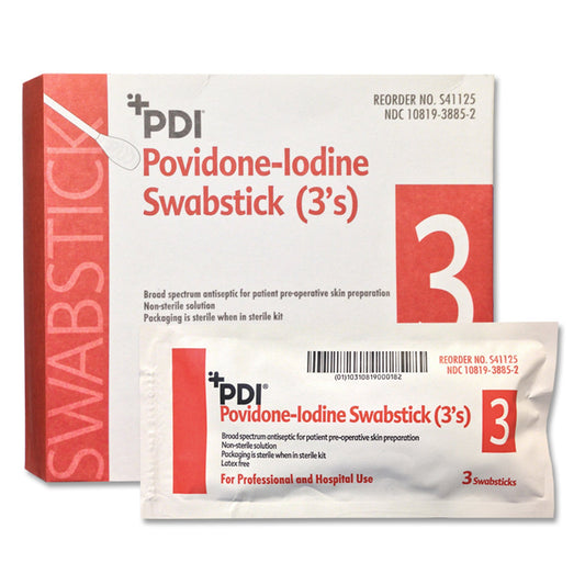 SWABSTICK, PVP PREP 3'S (3/PK 25PK/BX)