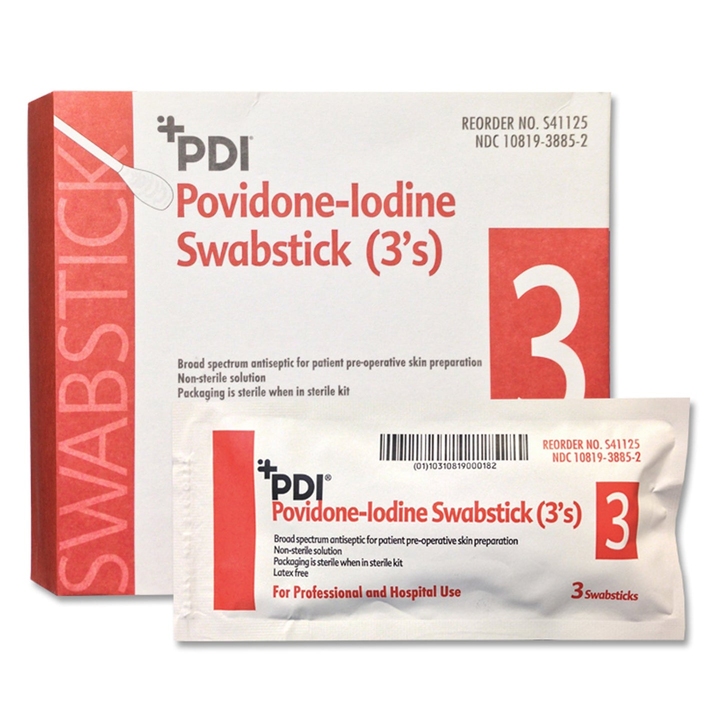 SWABSTICK, PVP PREP 3'S (3/PK 25PK/BX)