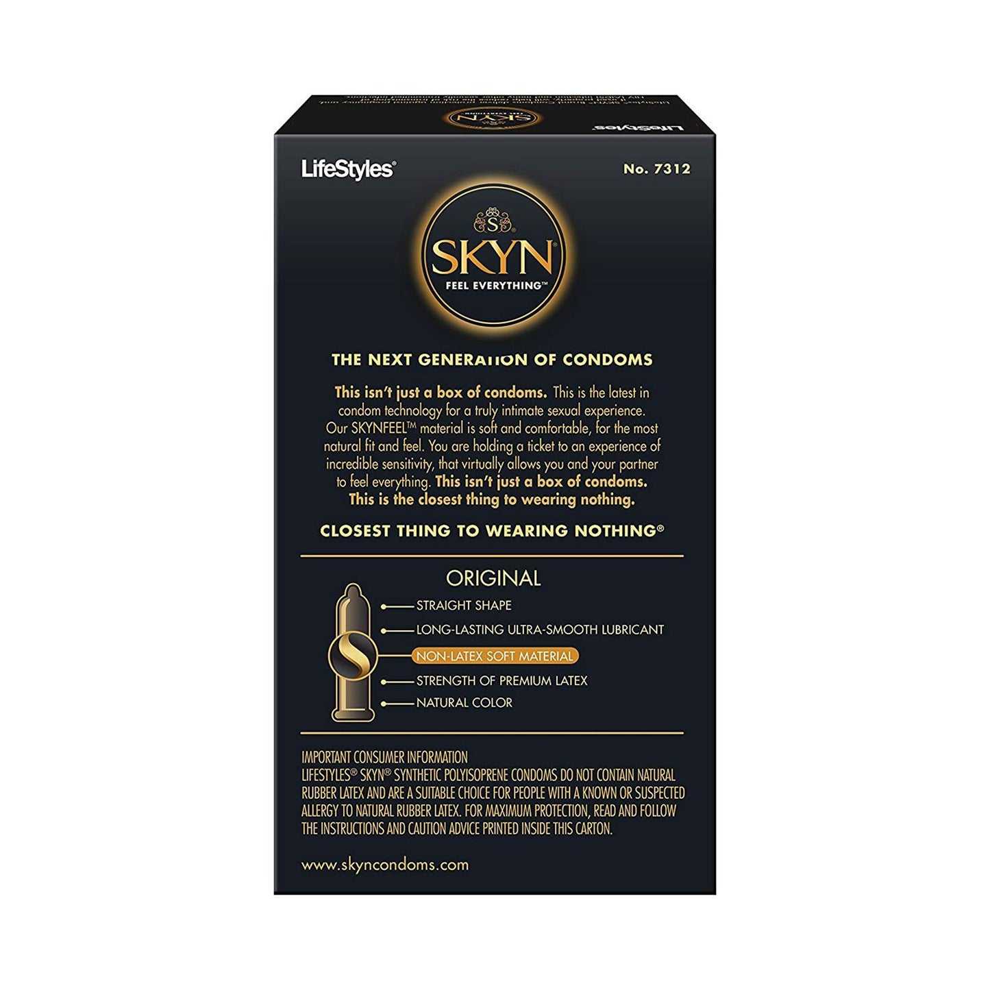 CONDOM, LIFESTYLE SKYN POLYISOPRENE LUB (12/BX)
