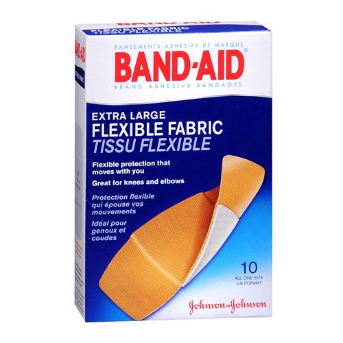 BANDAID, ADH FLEX FABRIC XLG 13/4X4 (10/BX 24BX/CS) J&JOTC
