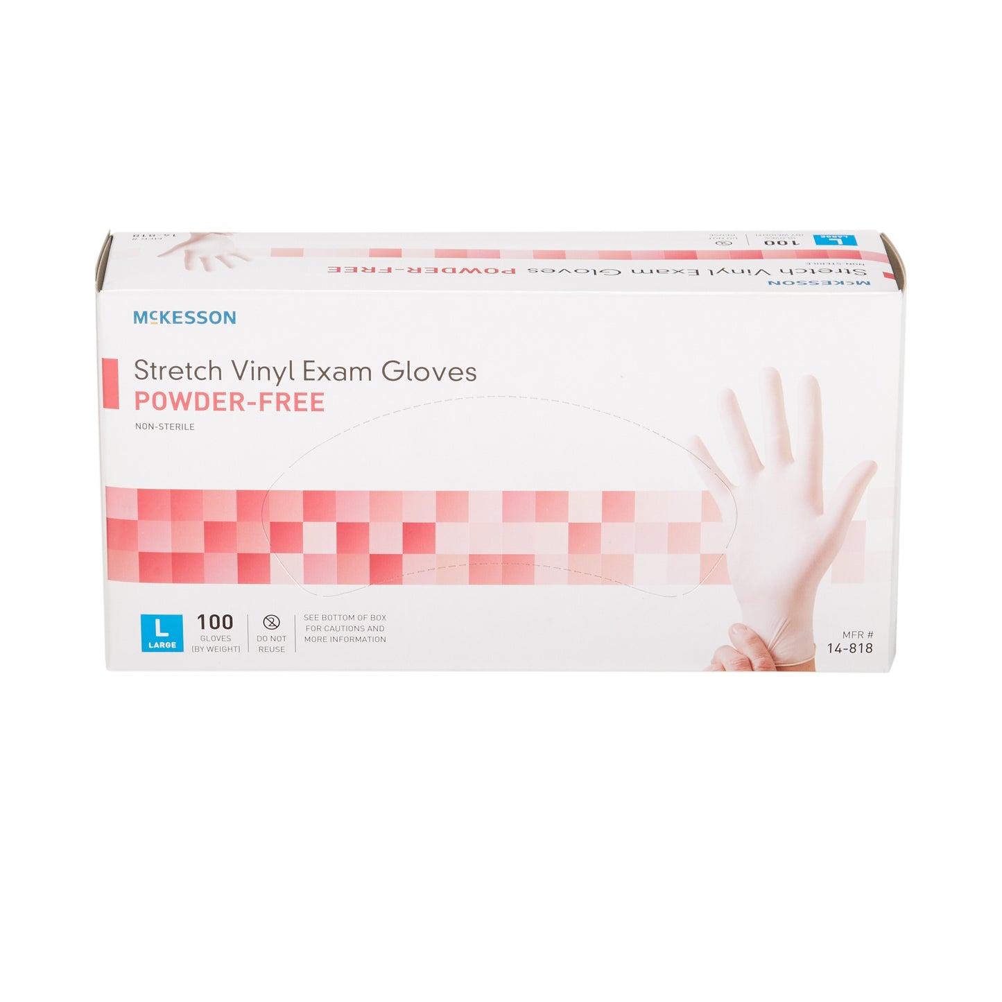 GLOVE, EXAM VNYLSTRCH LG N/S (100/BX 10BX/CS)