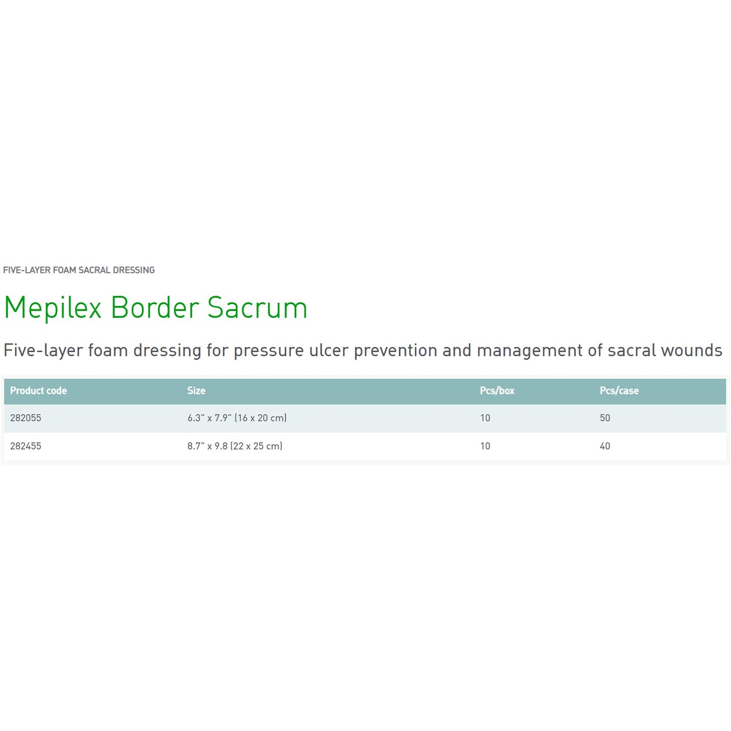 DRESSING, MEPILEX BRDER SACRUM6.3X7.9 (10/BX 5BX/CS)