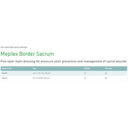 DRESSING, MEPILEX BRDER SACRUM6.3X7.9 (10/BX 5BX/CS)