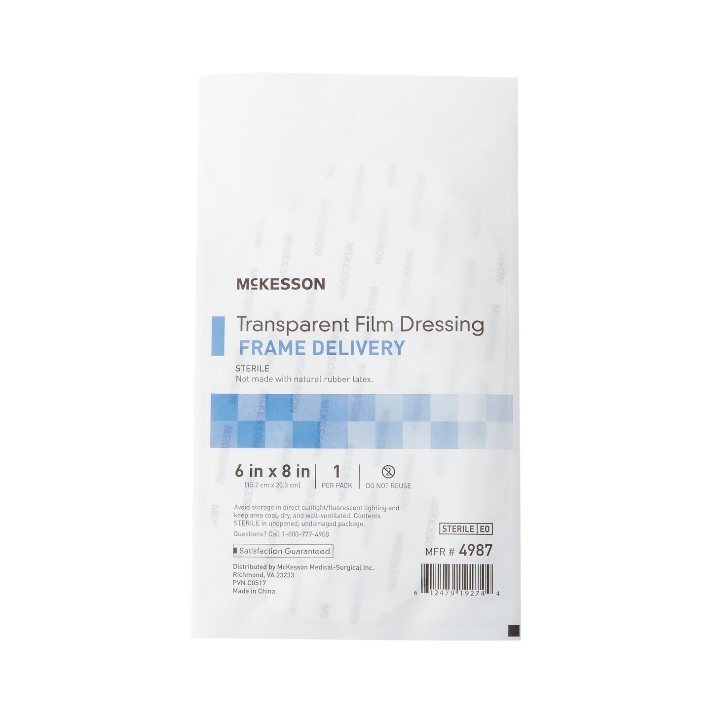 DRESSING, FILM TRANS W/FRM DELSTR 6"X8" (10/BX)