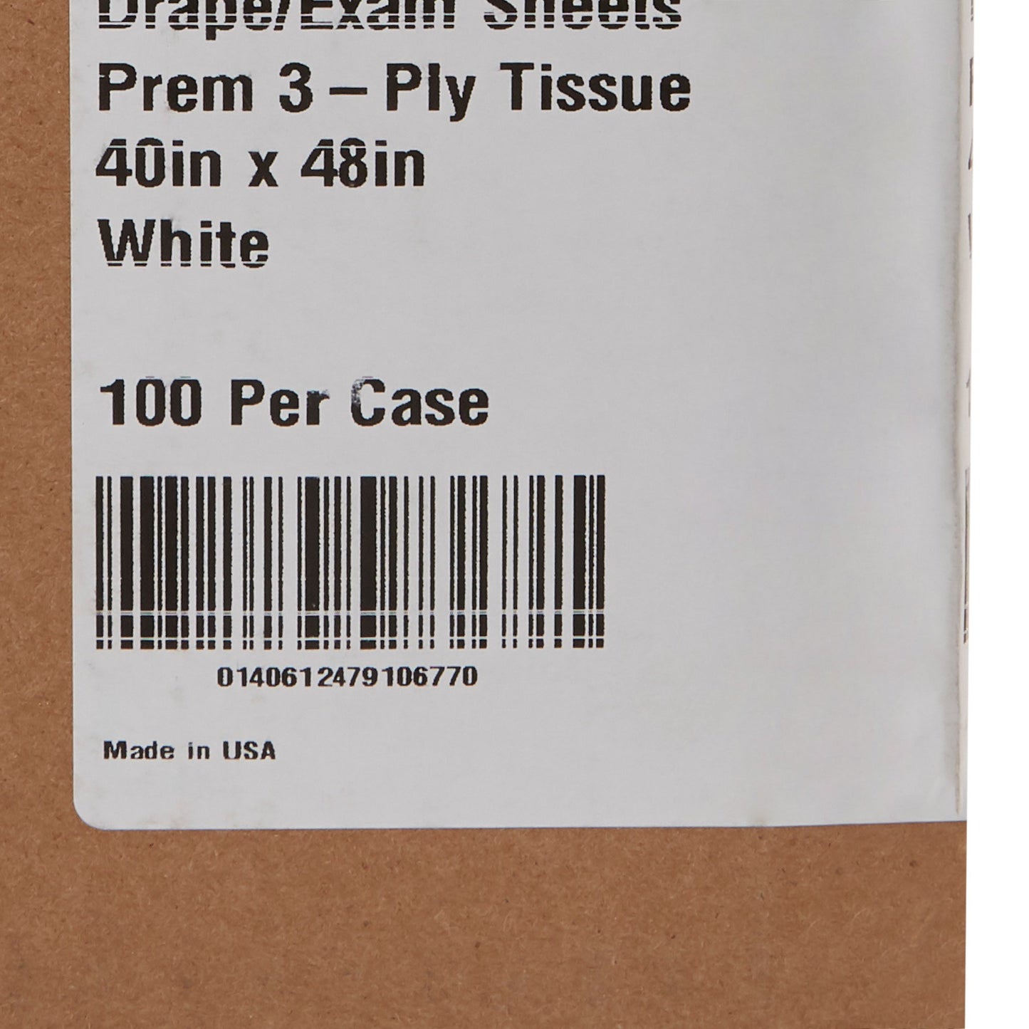 SHEET, DRAPE 3PLY WHT 40X48 (100/CS)