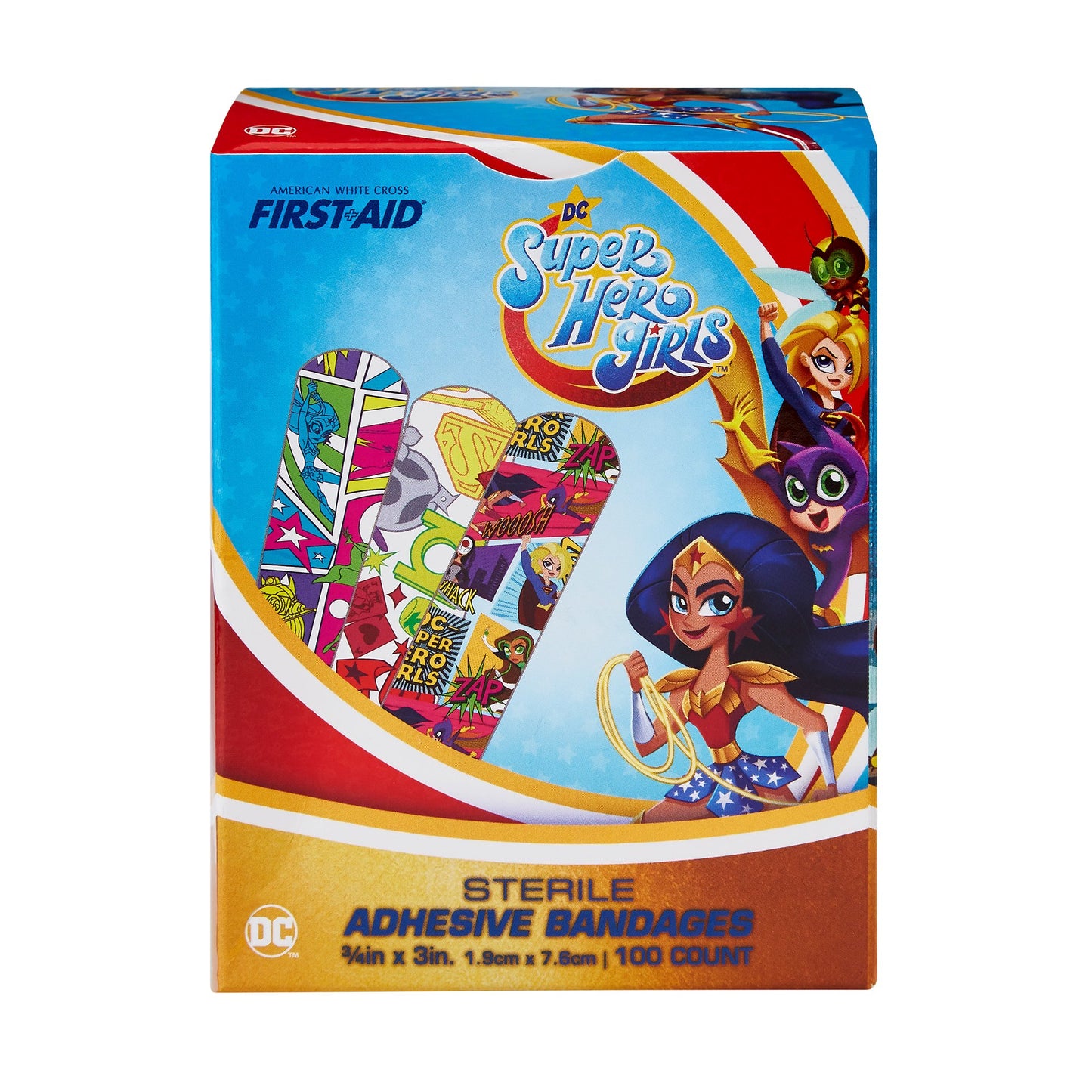 BANDAGE, ADH SUPER HERO GIRLS 3/4X3" (100/BX 12BX/CS)