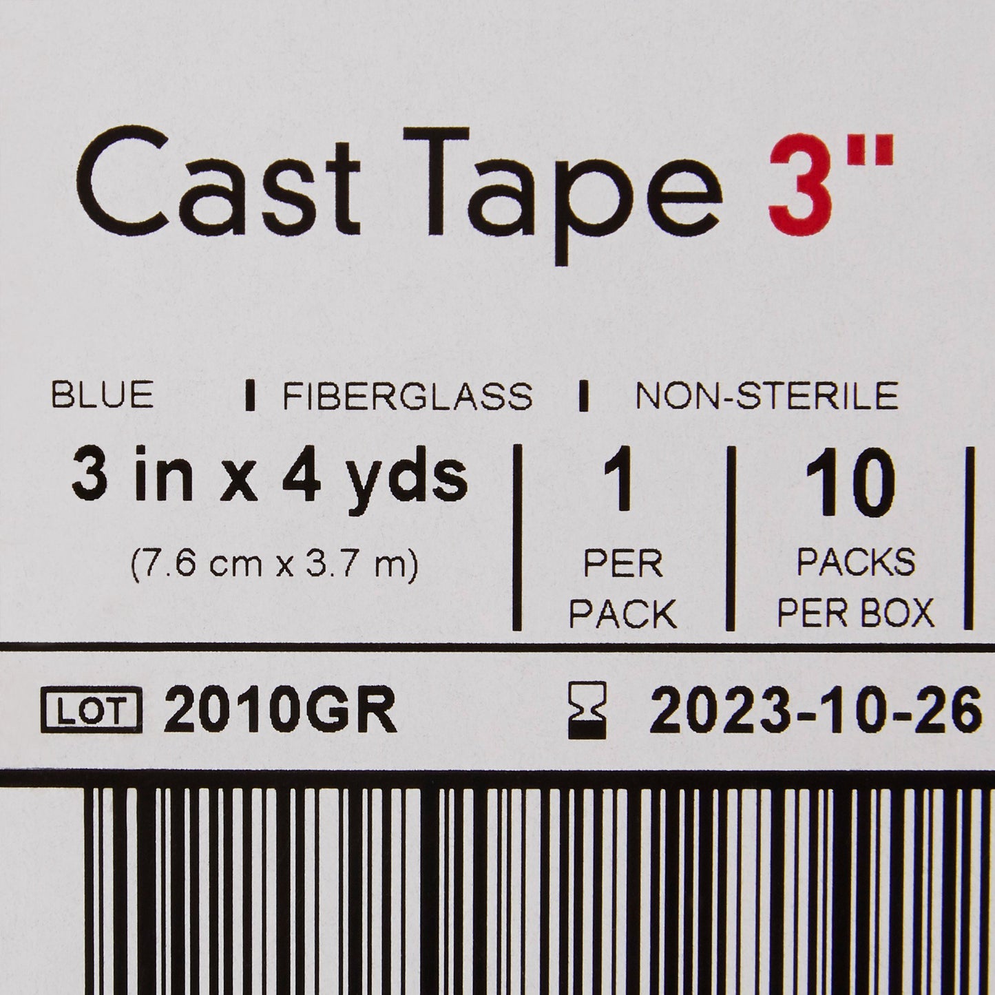 TAPE, CAST BLU LF 3"X4YDS (10RL/BX)