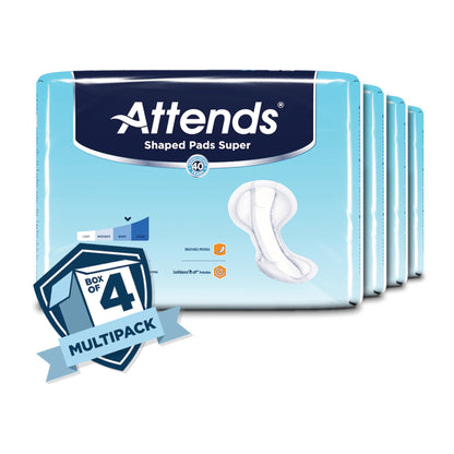 PAD, ATTENDS SUPER SHAPED (20/PK 4PK/CS)