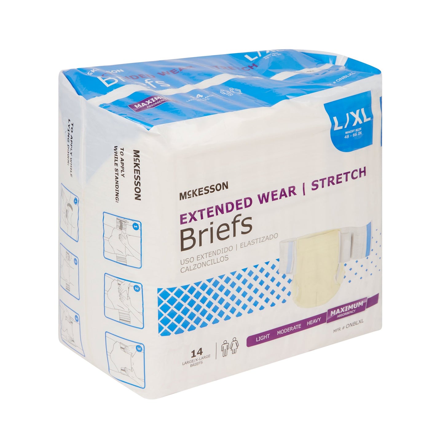 BRIEF, TAB CLSR EXTENDED WEAR LG/XLG 48-66 (14/BG 4BG/CS)