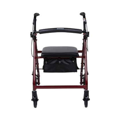 WALKER, ROLLATOR LTWT FOLDING ALUM W/6" WHLS RED 300LB