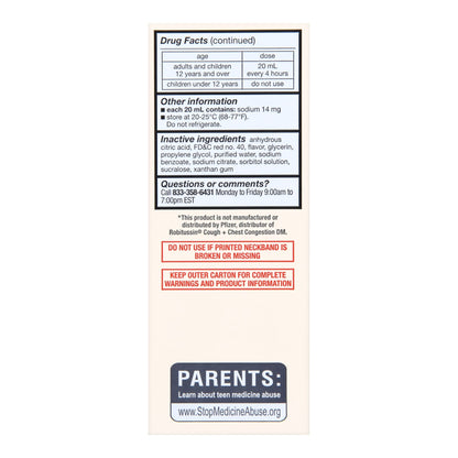 TUSSIN DM, LIQ FT SM ADLT 50-5MG/5ML 4OZ