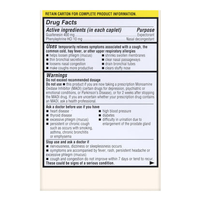 CHEST CONGESTION RELIEF PE, CAPL FT SM (50/BX)