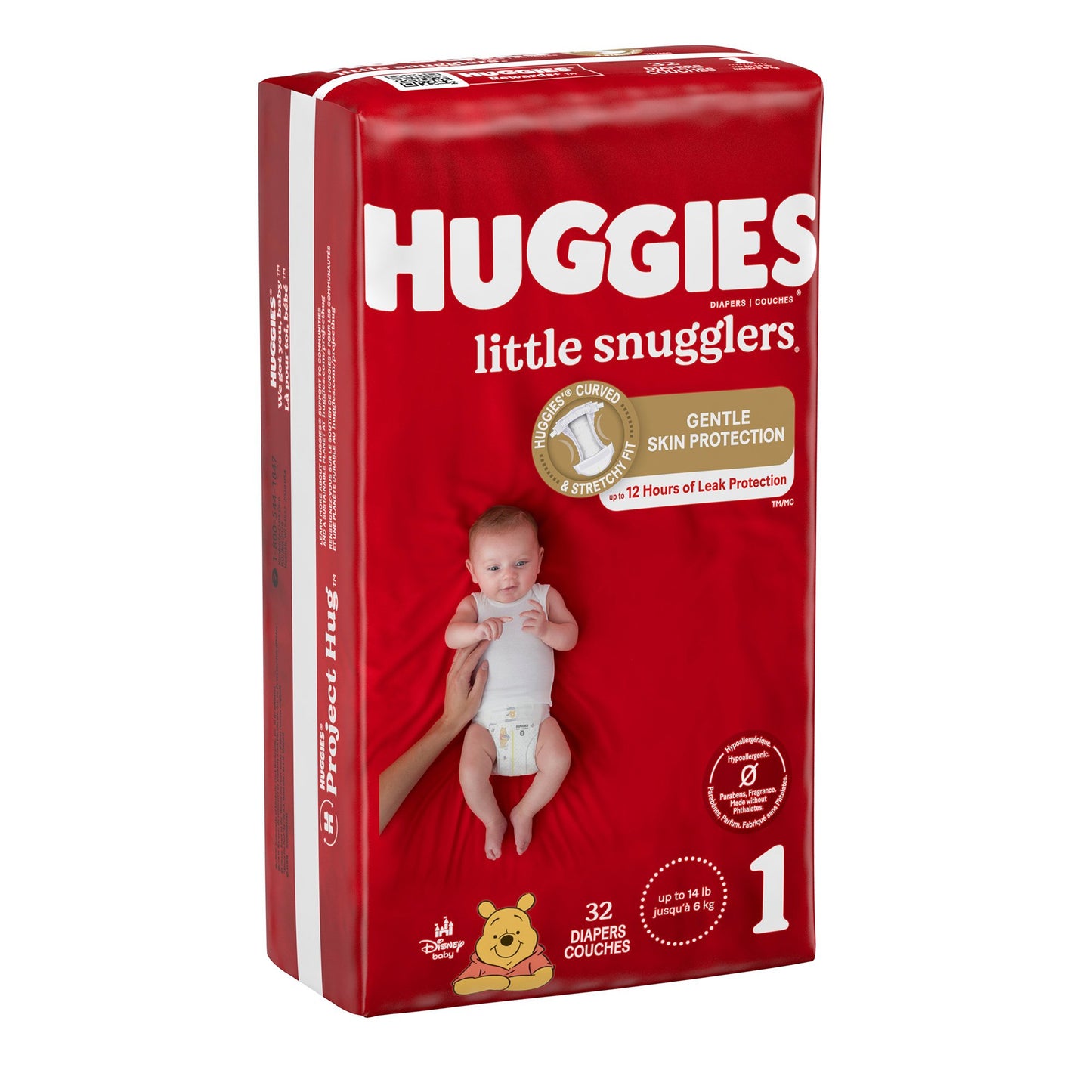 DIAPER, HUGGIES LITTLE SNUGGLERS JUMBO SZ1 (32/PK 4PK/CS)