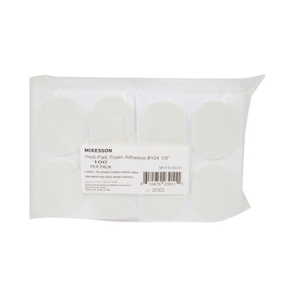 PEDI-PAD, FOAM ADH WHT #104-1//8" (100/PK 20PK/CS)