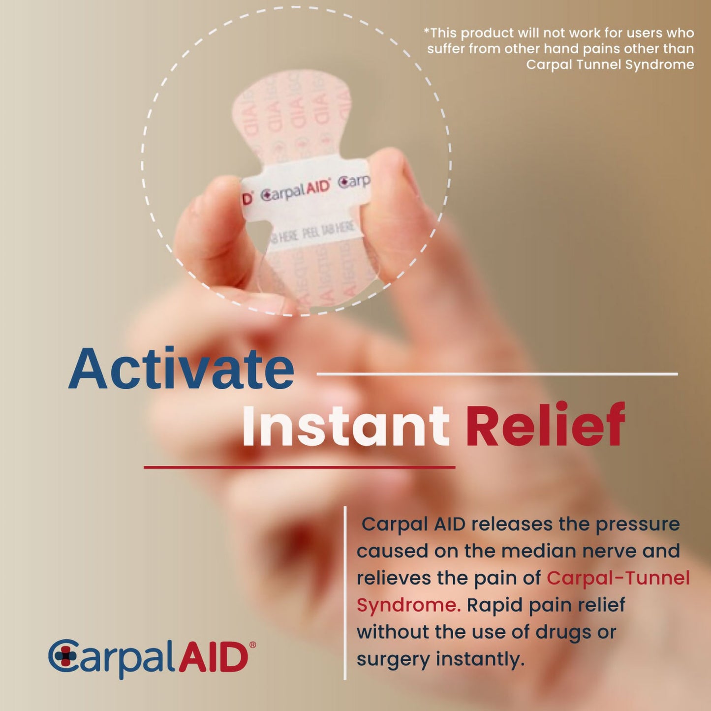 PATCH, CARPAL AID UNIV (30/PK 48PK/CS)