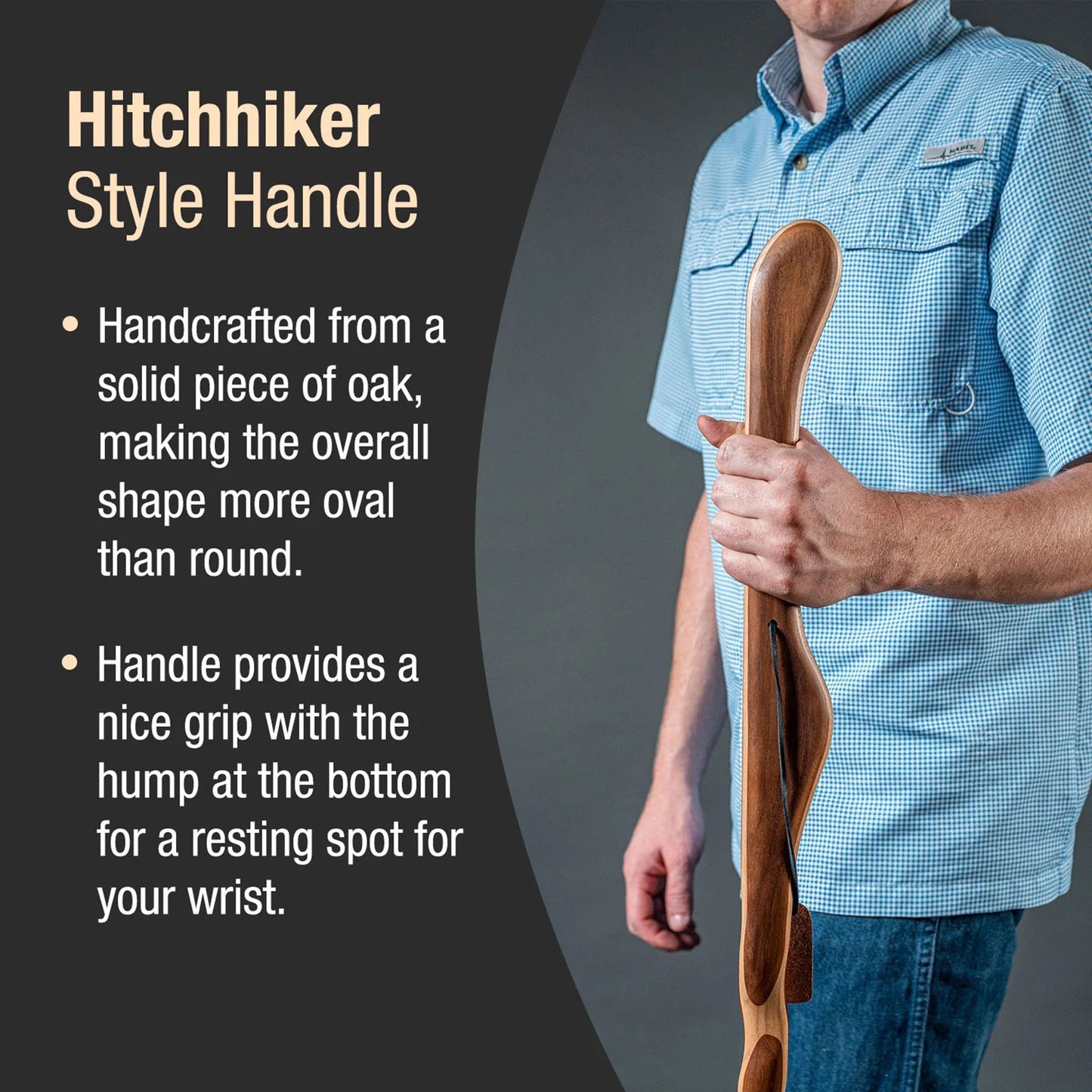 STICK, WALKING WOOD BRAZOS 58 TWISTED OAK HITCHHIKER RED 58"