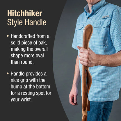 STICK, WALKING WOOD BRAZOS 58 TWISTED OAK HITCHHIKER RED 58"