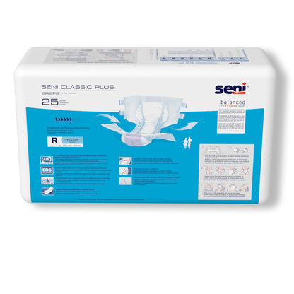 BRIEF, INCONT SENI CLASSIC PLUS REG 40"-50" (25/PK 4PK/CS)