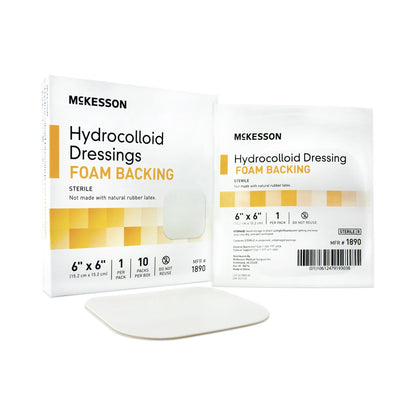 DRESSING, HYDROCOLLOID FOAM-BCK STR 6X6"(10/BX 10B