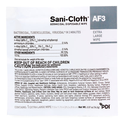 WIPE, SANICLOTH AF3 WET XLG 11.5"X11.75" (50PK/BX)