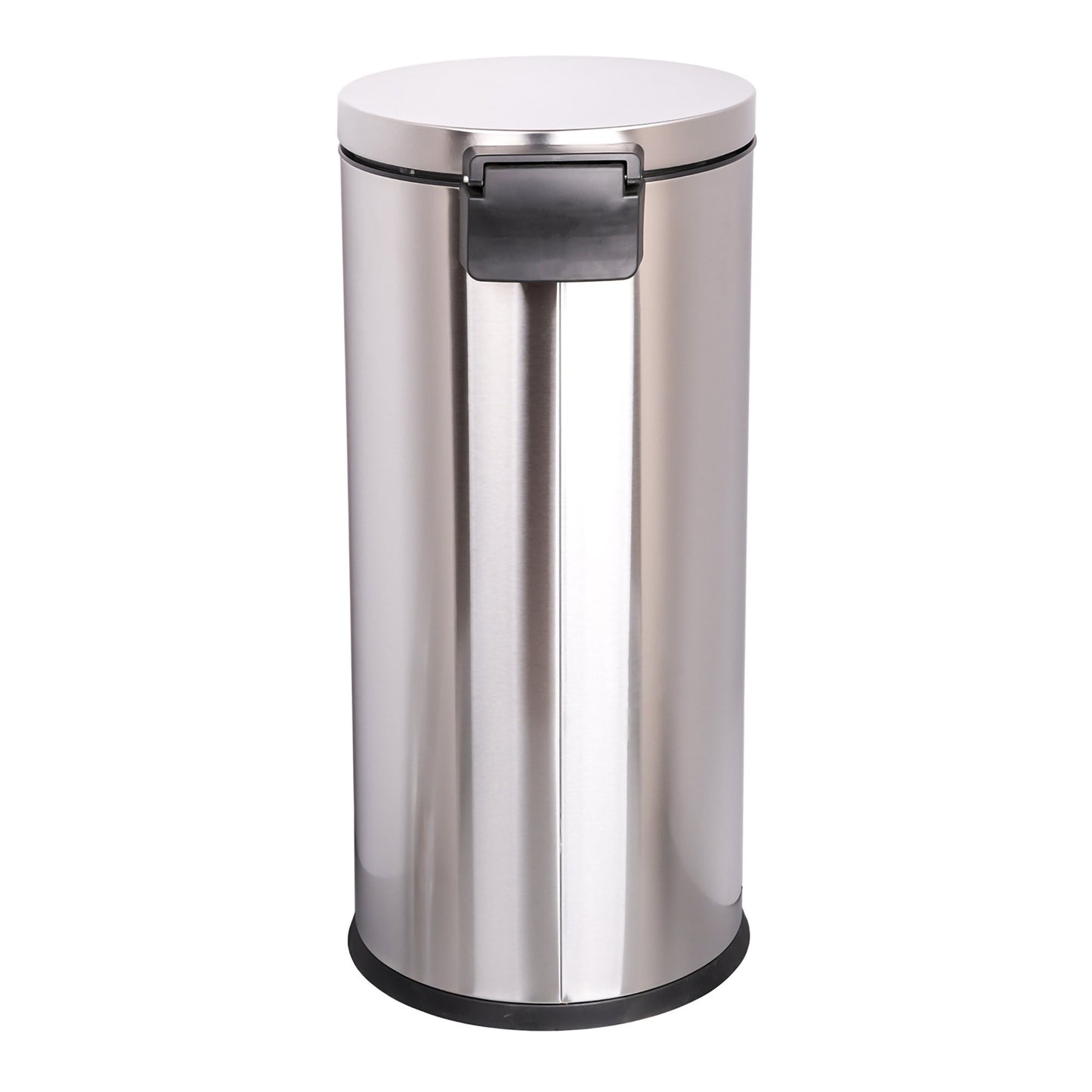 WASTECAN, STEP-ON RND METAL S/STL 32QT