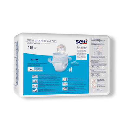 UNDERWEAR, INCONT ACTIVE SUPERLG 39"-53" (18/PK 4PK/CS)