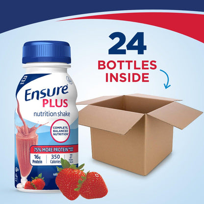 ENSURE PLUS, RTD STRWBRY & CRM8OZ (6/PK 4PK/CS)