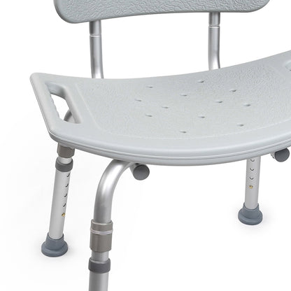 BENCH, BATH W/BCK ADJ ALUM FRAME 300LBS (4/CS)