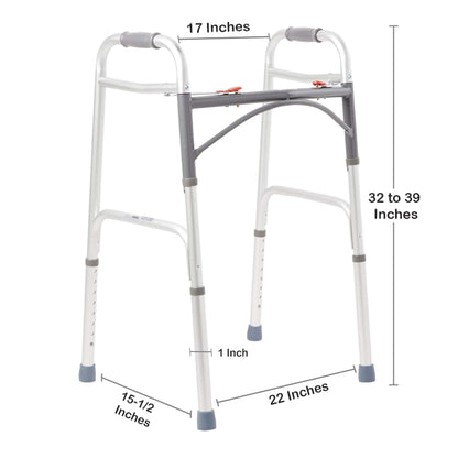 WALKER, DUAL FOLDING ADLT 350LBS (4/CS)