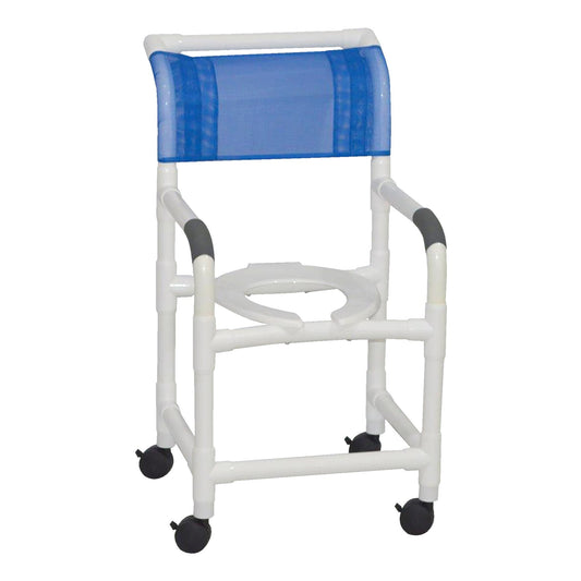 CHAIR, SHOWER EC PVC MESH BCKREST W/ARMS RBLU 21"