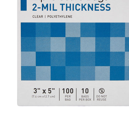 BAG, ZIP LOCK 3"X5" (100/PK 10PK/BX 12BX/CS)