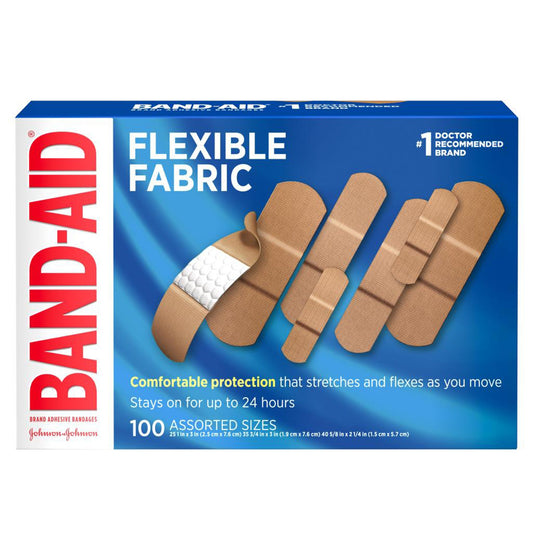 BANDAGE, ADH BAND-AID FLEXIBLEFABRIC (100/BX)