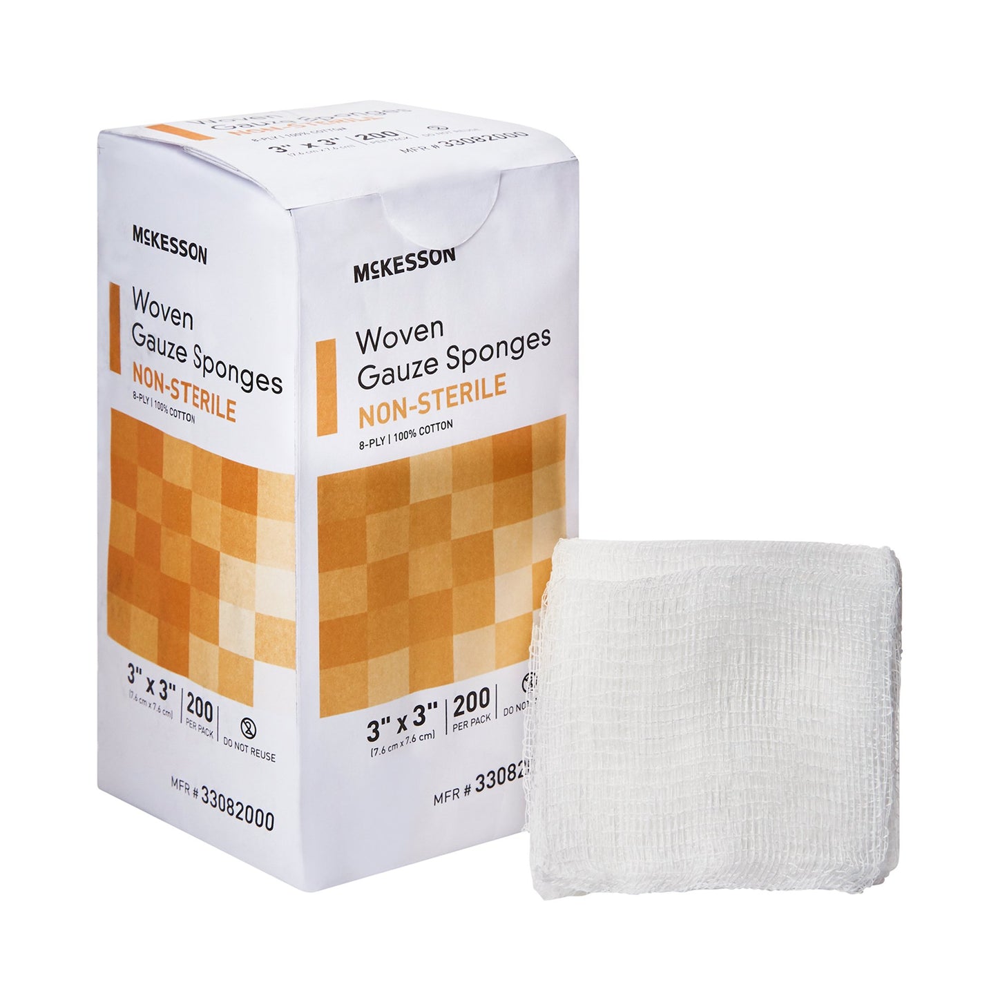 SPONGE, GAUZE 8PLY N/S 3"X3" (200/PK 20PK/CS)