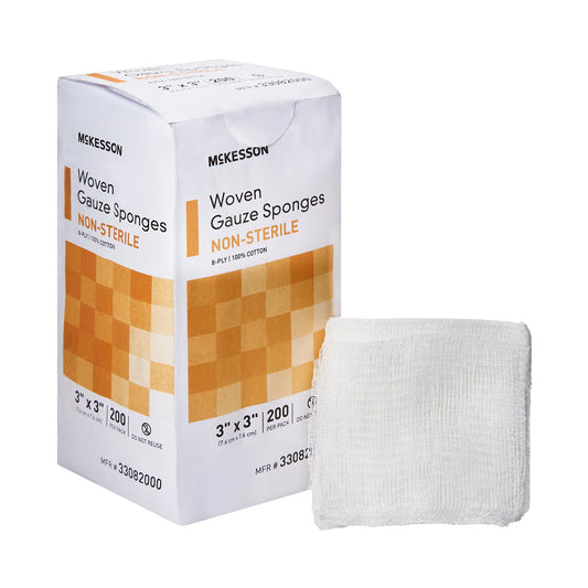 SPONGE, GAUZE 8PLY N/S 3"X3" (200/PK 20PK/CS)