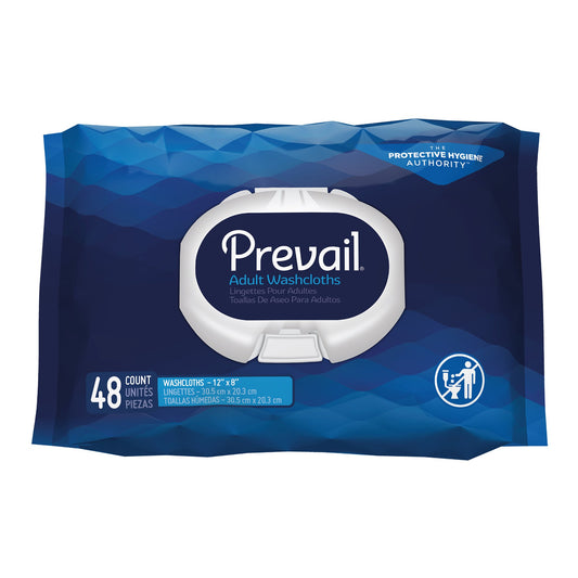 WASHCLOTH, ADLT PREVAIL SOFT PK W/LID 8"X12" (48/PK 6PK/CS)