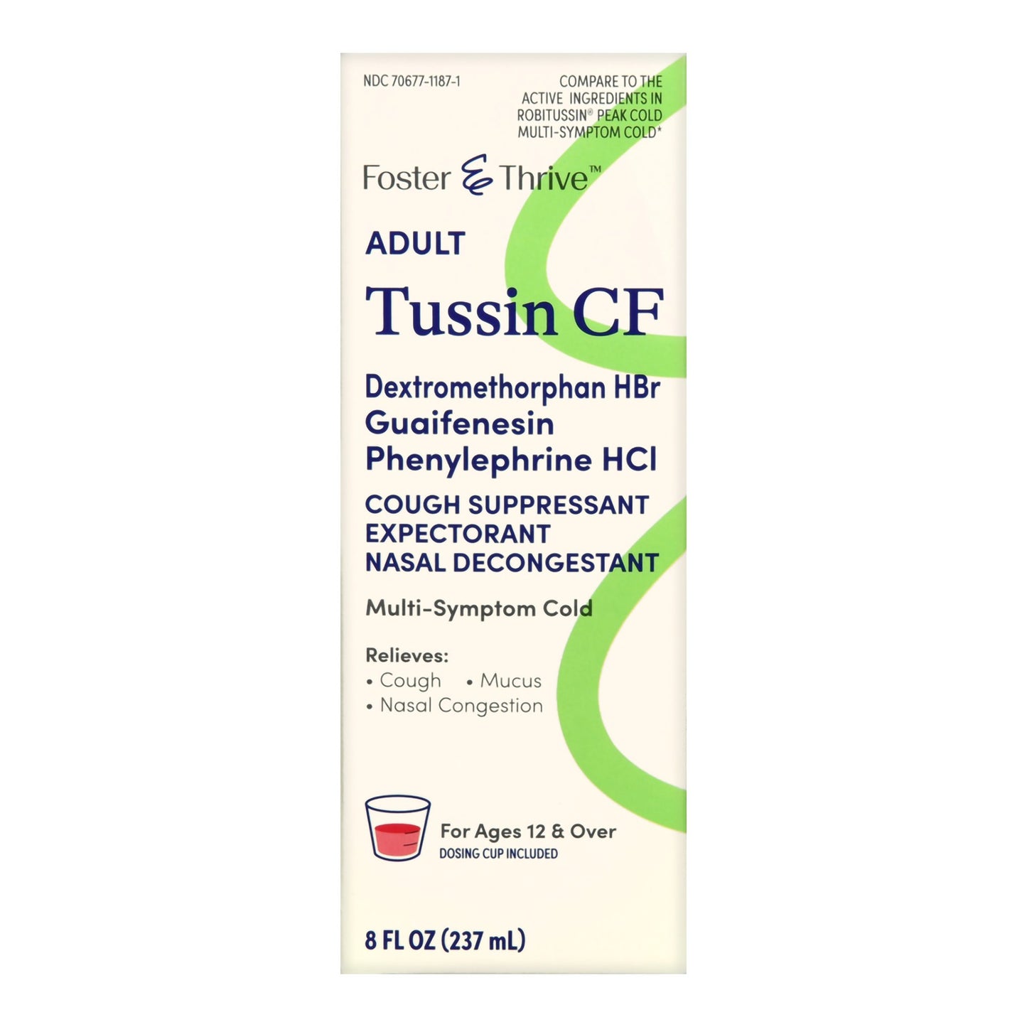 TUSSIN CF, LIQ FT 100-10-5MG 8OZ