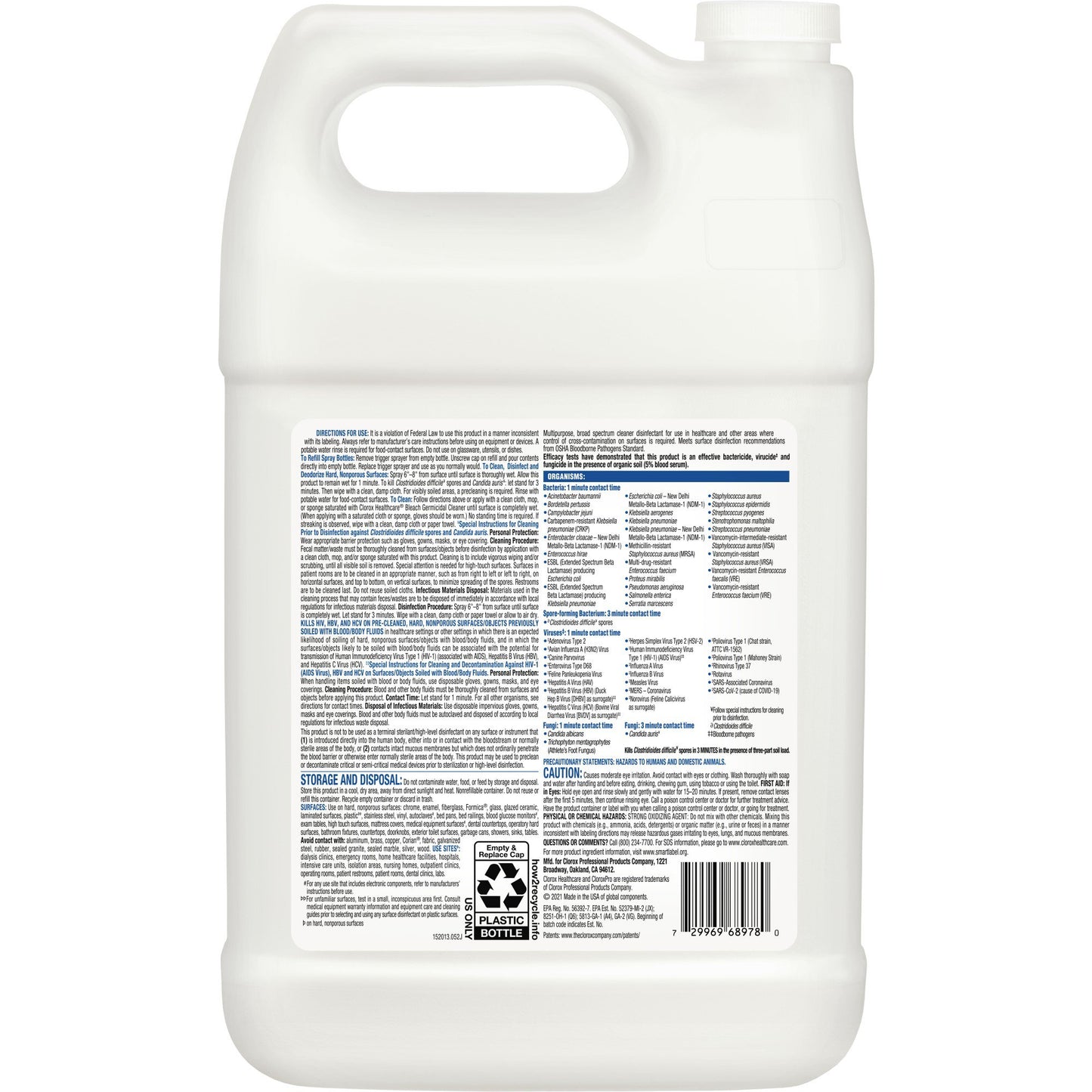 CLEANER, DISINF BLEACH GERMICIDAL 128OZ SALFLD