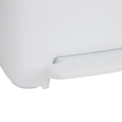 WASTECAN, STEP-ON RECTNGL PLASWHT 52QT