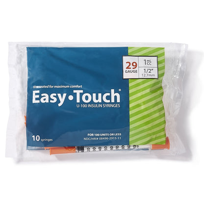 SYRINGE/NDL, EASY TOUCH 1CC 29GX1/2" (100/BX 5BX/CS)