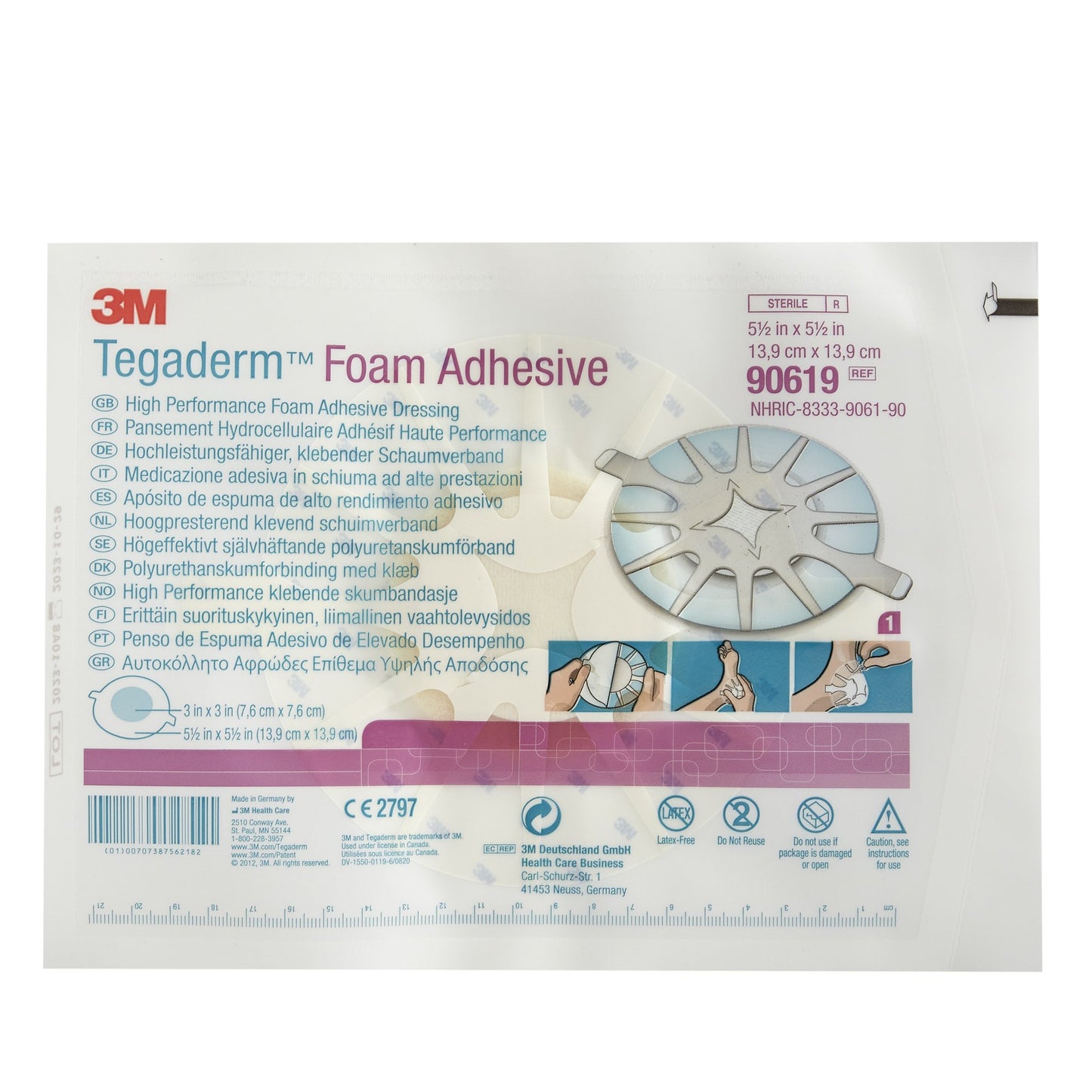 DRESSING, TEGADERM FM ADHSV HEEL 5.5X5.5" PAD 3X3" (5/BX 4BX