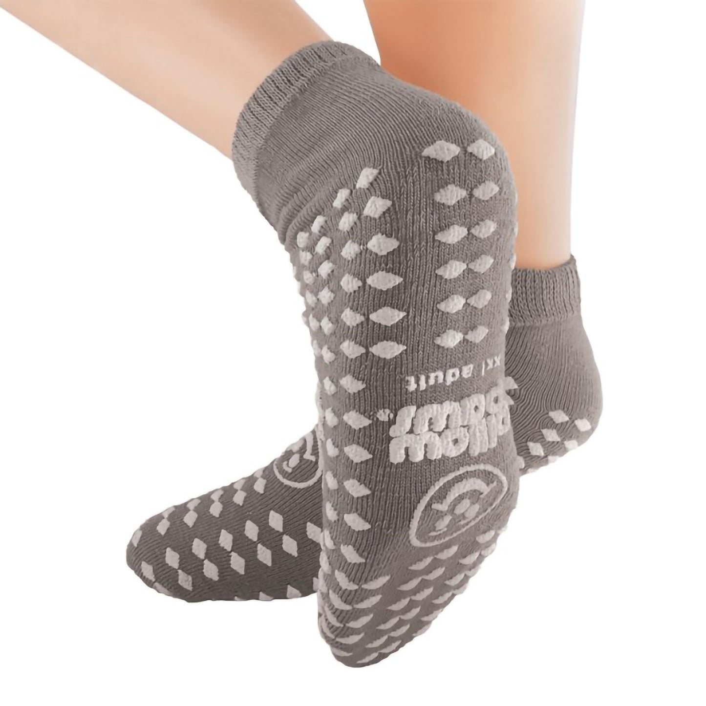 SLIPPER, SOCK 360 IMPRINT GRY ADLT 2XLG (48PR/CS)