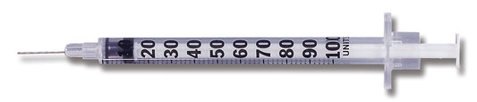 SYRINGE/NDL, INSULIN 1CC 27GX5/8" (100/BX) BD