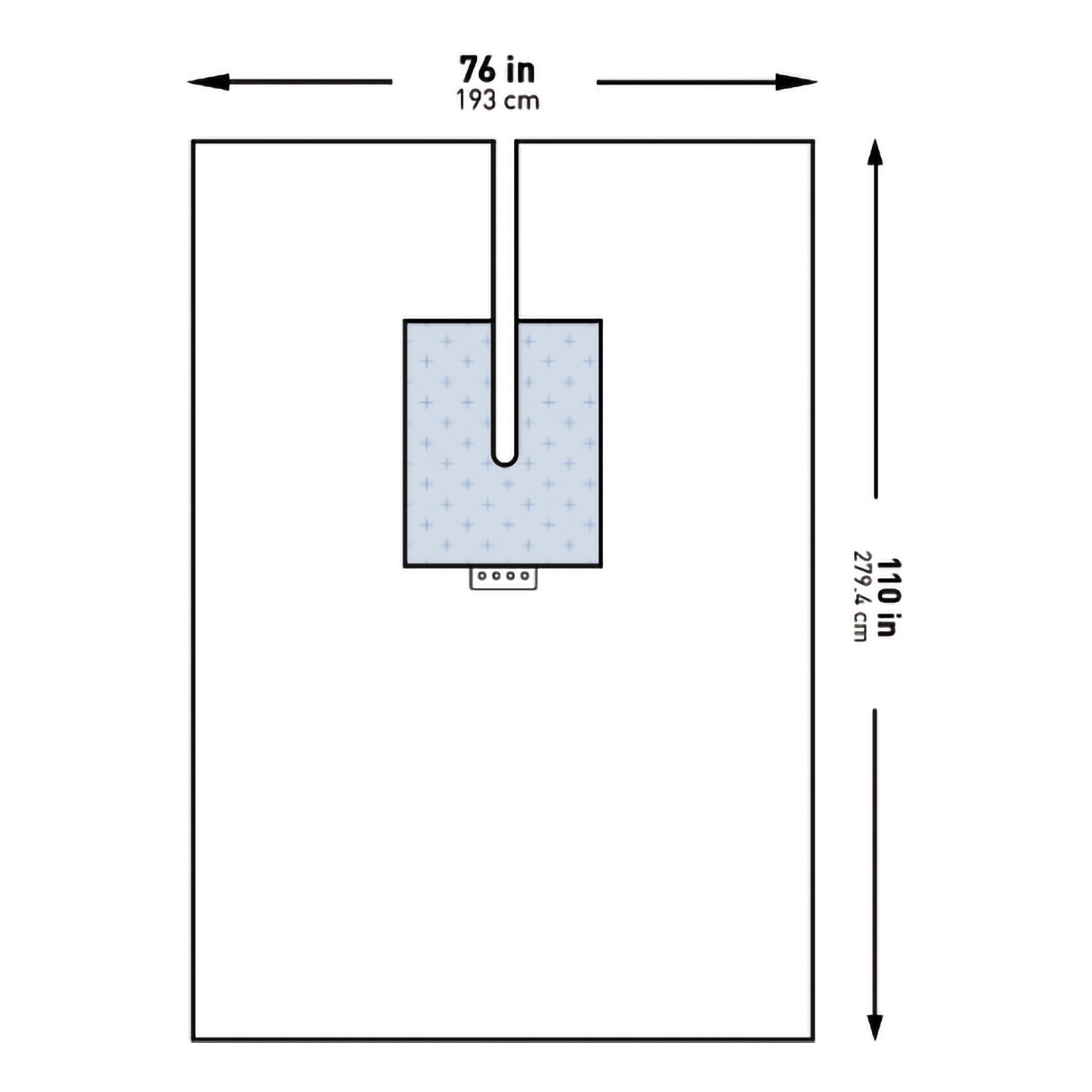 DRAPE, SURGICAL ORTHO W/SPLIT 76"X110" (24/CS)