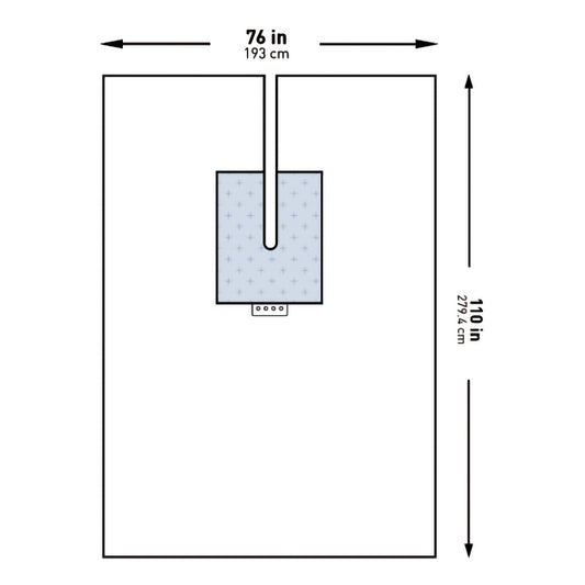 DRAPE, SURGICAL ORTHO W/SPLIT 76"X110" (24/CS)